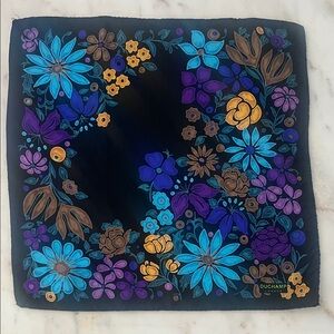 Duchamp Pocket Scarf Silk Scarf Floral as is